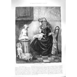  1888 SCAPEGRACE YOUNG GIRLS DOLLS TOYS ANTIQUE PRINT