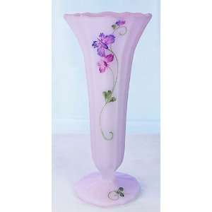  Fenton Art Glass   9 Aurora Vase in Fluttering Floral on 