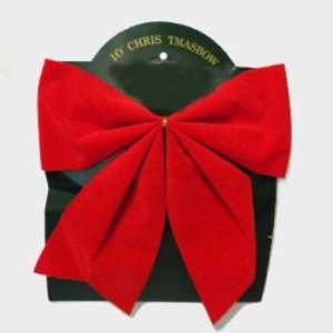  10X8In Red Velvet Wholesale Christmas Bow Case Pack 48 