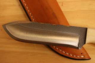ANZA 2011 SMOOTH BONE BODDINGTON Double Cut FILE KNIFE & Sheath MADE 