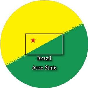  58mm Round Badge Style Keyring Brazil Acre State Flag 