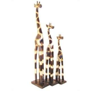 Set 100cm + 80cm +60cm wooden wood Girafe Giraffe Carved Handmade 