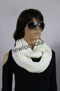 Chic Warm Knit Spotty Circle Ring Loop Infinity Scarf  