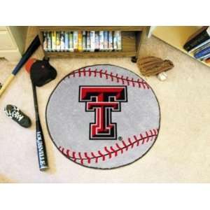  Texas Tech Red Raiders Baseball Shaped Area Rug Welcome 