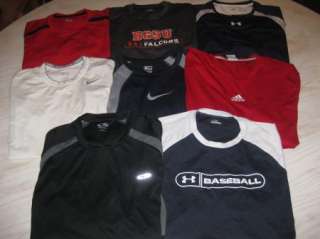 Lot 8 mens UNDER ARMOUR NIKE compression S/S shirts L  