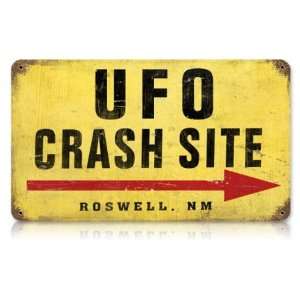 UFO Crash Site Aviation Vintage Metal Sign   Garage Art Signs  