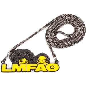  Black LMFAO Guys Pendant with a 36 Inch Franco Chain 