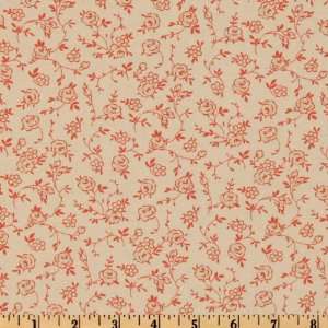  44 Wide Moda Bar Harbor Flowers Cream/Red Fabric By The 