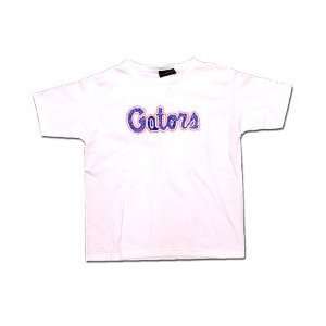 Florida Gators Ladies White Sparkle Custom Campus T shirt 
