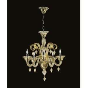  Cyan Lighting 6493 5 14 5 Light Amber Chandelier   Treviso 