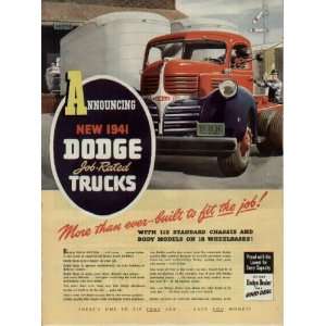   Job Rated Trucks  1941 Dodge Trucks Ad, A3806A. 