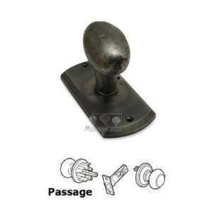 Rustic revival bronze   passage oval knob with convex rectangle plate