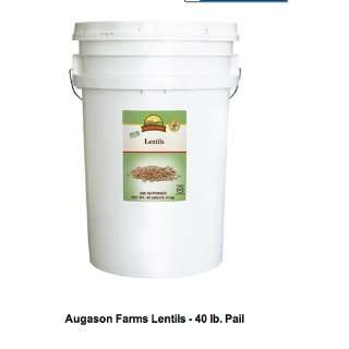   Farms Lentils   40 lb. Pail 383   1/4 Cup Servings 
