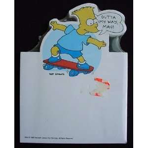  BART SIMPSON OUTTA MY WAY, MAN Notepad 1990 Office 