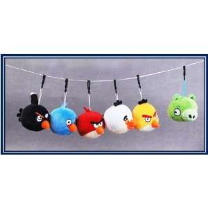  6 pcs complete Angry Birds with Green Pig 3 Plush Toy 