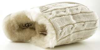 UGG SCUFFETTE Cream Sweater Knit Womens Shoes Slippers 5 EUR 36 UK 3.5 