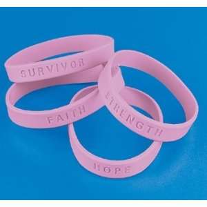  4 Breast Cancer Awareness Pink Bracelets (Receive 4 Per 