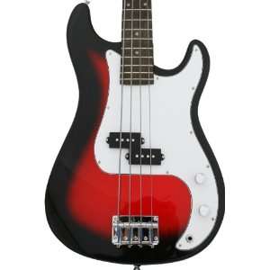  Crescent 46 Inch Transparent Red Premium Electric Bass Guitar 