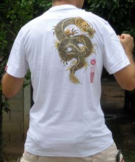 RONIN STREETWEAR Chinese Dragon Pair White sz L T Shirt  