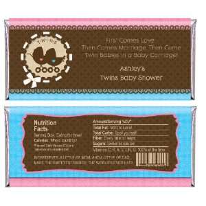 Twin Baby Carriages 1 Boy & 1 Girl   Personalized Candy Bar Wrapper 