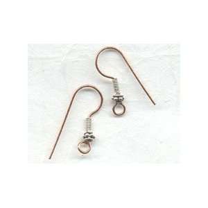 Copper Earwire with Decorative Silver Arts, Crafts 