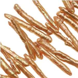 Cultured Bronze Gold Top Drilled Slender Stick Pearls 18 