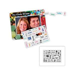  Fun Words magnetic picture frame with 40 punch out words 