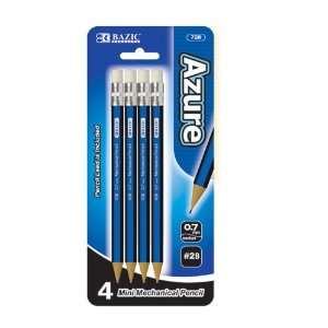  BAZIC Azure 0.7 mm 2B Mini Mechanical Pencil (4/Pack 