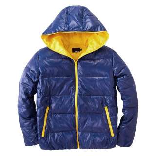   Mens Warm Winter Contrast Zipper Hooded Down Jacket 12 Colours  