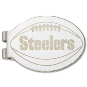   Steelers Silver Plated Laser Engraved Money Clip