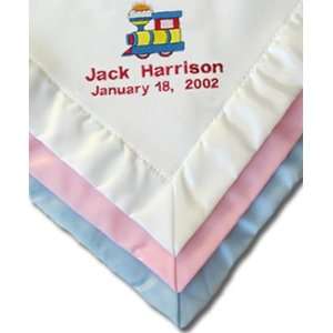  Crib Fleece Baby Blanket with Name, Date of Birth and Design 