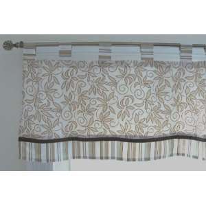   Tab 18 Inch Length By 60 Inch Width Cotton Window Valance, Beige Baby