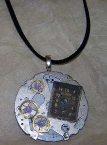 Antique Designer Pocket Watch Dial Steampunk Necklace Artist Designer 