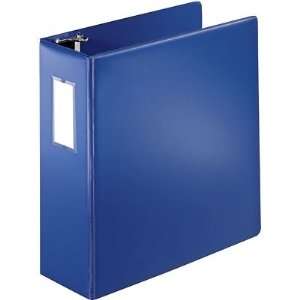 Quill Brand D Ring Binders with Label Holder 4, Dark Blue