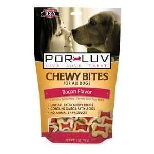   Pet Products PurLuv Chewy Bites Bacon Dog Treat 6 oz Bag