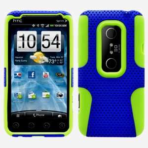 Green & Blue Hybrid 2 in 1 Gel Rubber Skin Cover and Molded Premium 