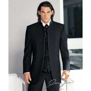 Brand New Jean Yves Black Mandarin Collar Mirage Tuxedo  