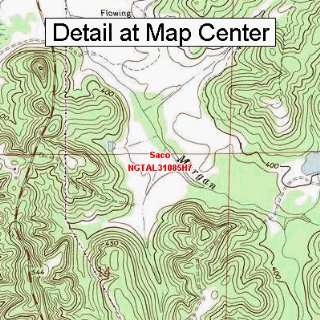 USGS Topographic Quadrangle Map   Saco, Alabama (Folded/Waterproof 