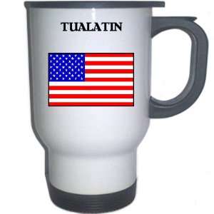  US Flag   Tualatin, Oregon (OR) White Stainless Steel Mug 