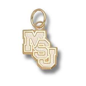 Mississippi State Bulldogs Solid 10K Gold Classic MSU Diagonal 3/8 
