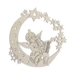 Moon Angel Playing Harp Christmas Ornament 