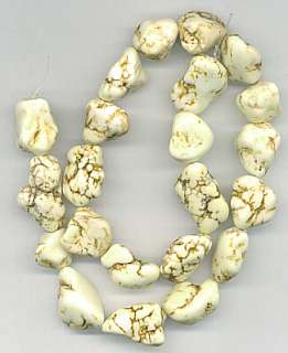 White Turquoise Magnesite Lg Nugget Beads 14mm to 20mm  