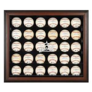  Brown Framed MLB 30 Ball Astros Logo Display Case Sports 