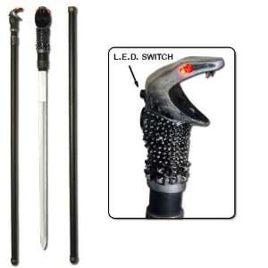  Spiked Neck Cobra Cane Sword With Lighting Eyes Sports 