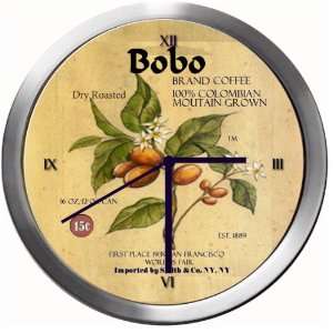 BOBO 14 Inch Coffee Metal Clock Quartz Movement  Kitchen 