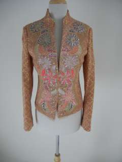   NOTEN Adorned Tapestry Brocade JACKET B36 Tulle Sequins Embroidery ART