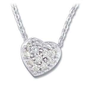   Necklace. Necklace Diamond Heart Necklace In 14K White Gold Jewelry
