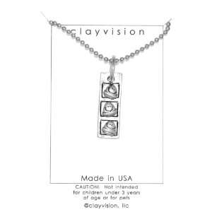  Clayvision 3 Musubi Rice Ball Rectangle Pendant Necklace Jewelry