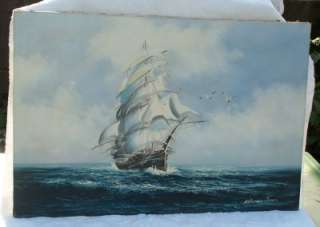   x3 Seascape Ship Oil Painting by Robinson Jones Listed Artist  
