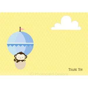  Monkey Balloon Thank You Note Card